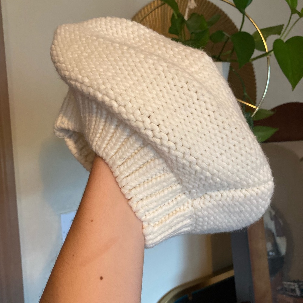 3 for $15: Crochet White knit Beanie Beret